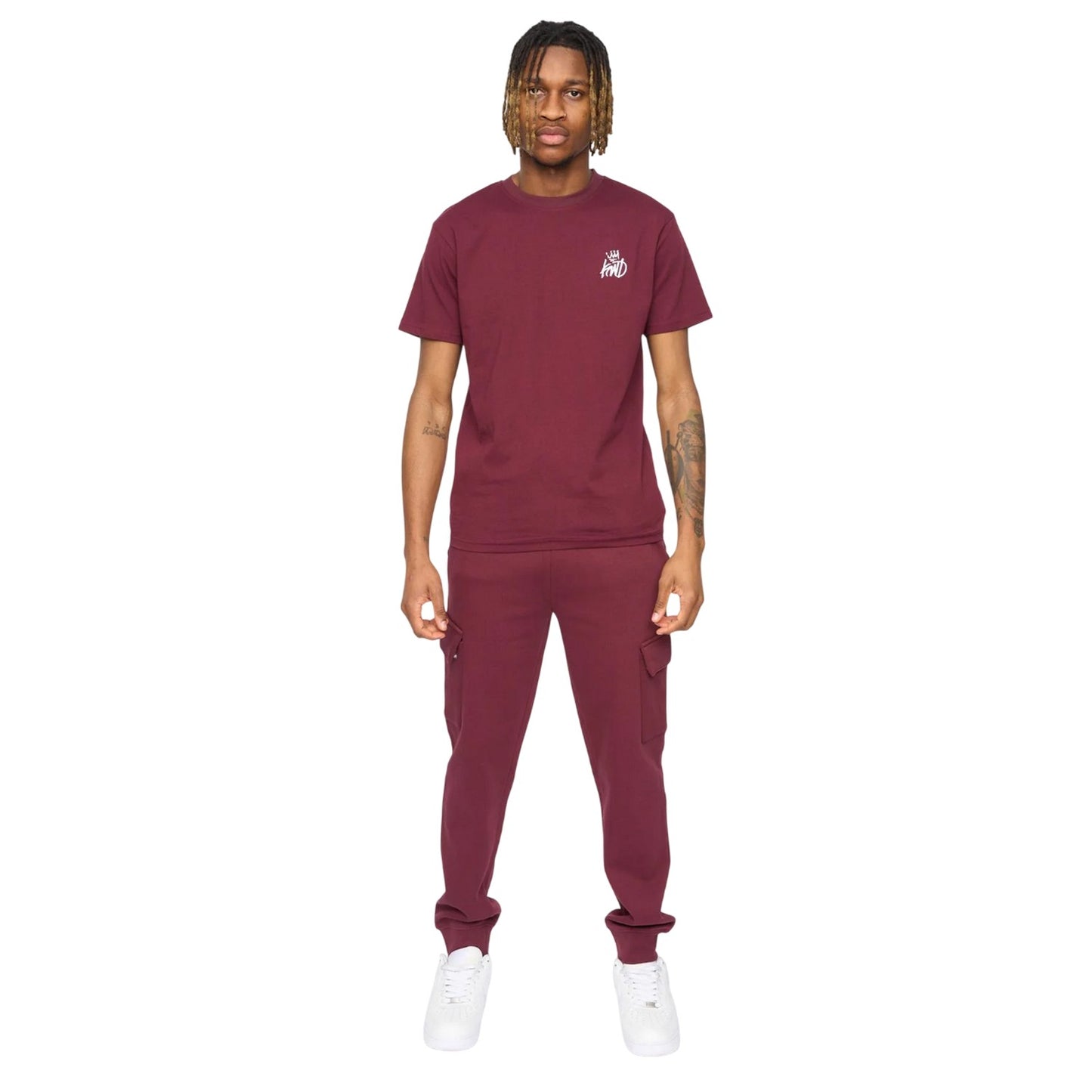Burgundy - Lifestyle - Kings Will Dream Mens Crosby Cargo Jogging Bottoms