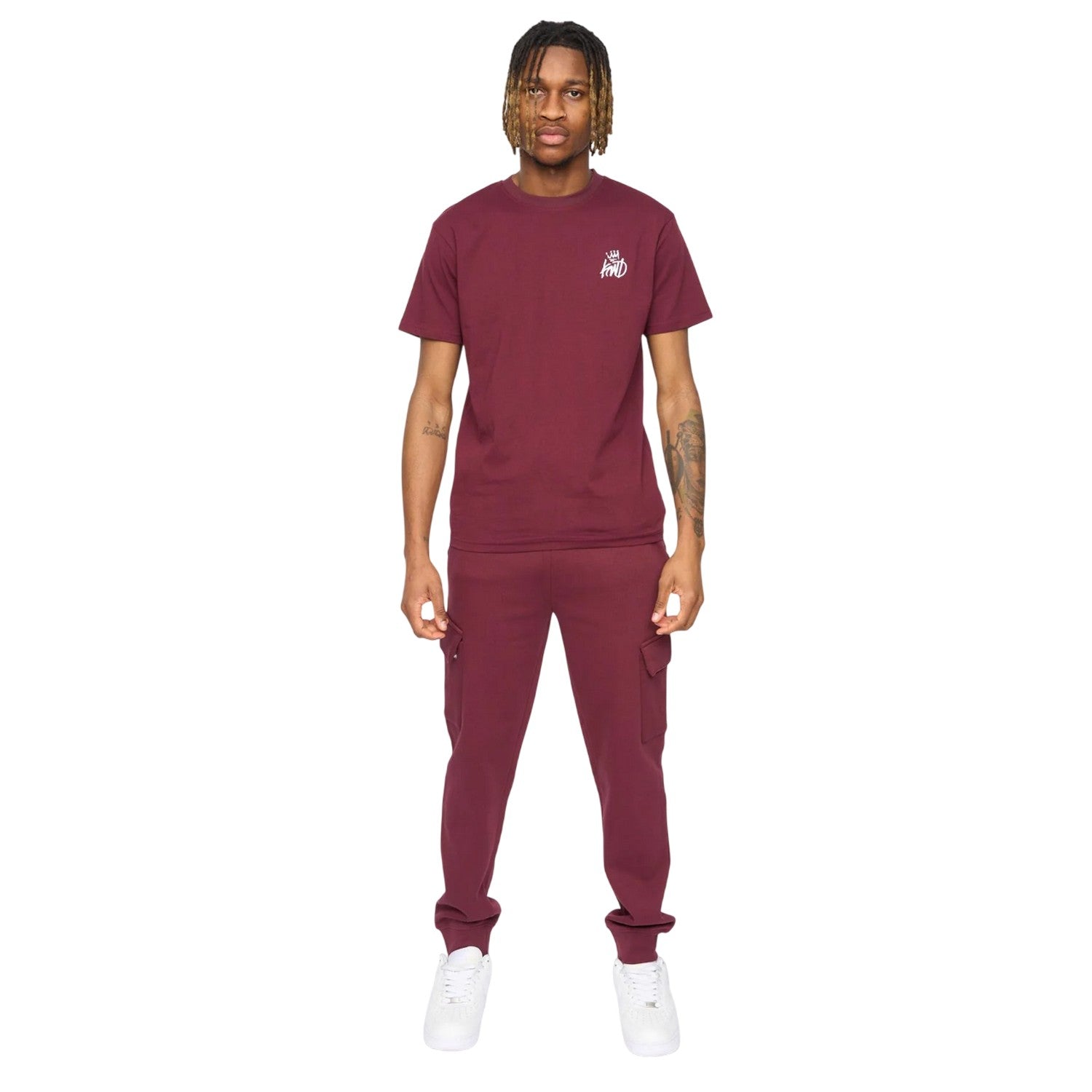 Burgundy - Lifestyle - Kings Will Dream Mens Crosby Cargo Jogging Bottoms