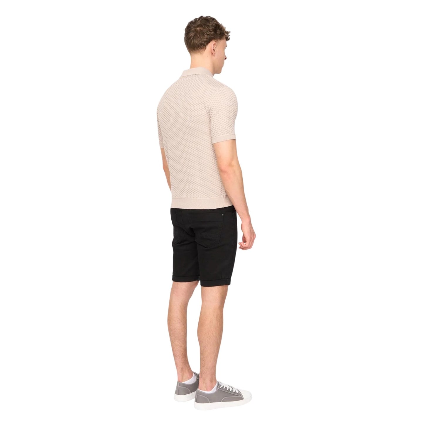 Stone - Back - Duck and Cover Mens Morwin Polo Shirt