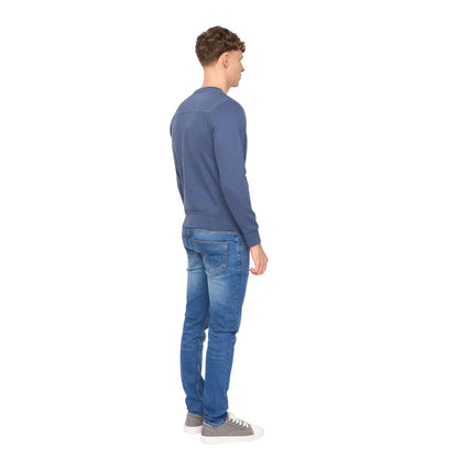 Denim Blue - Back - Duck and Cover Mens Stoneham Crew Neck Sweatshirt