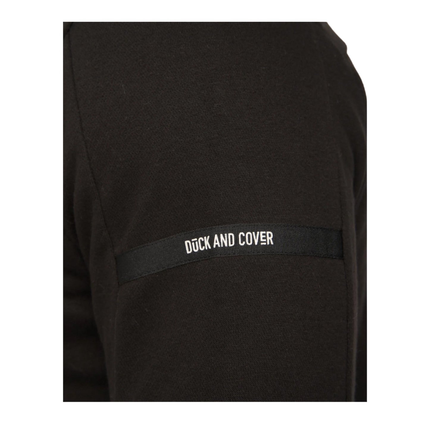 Black - Side - Duck and Cover Mens Stoneham Crew Neck Sweatshirt