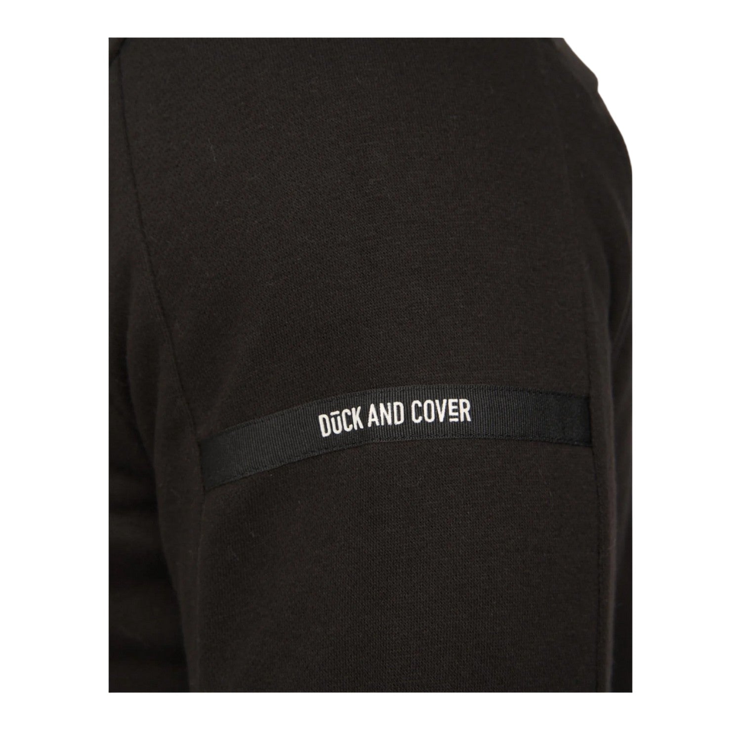 Black - Side - Duck and Cover Mens Stoneham Crew Neck Sweatshirt