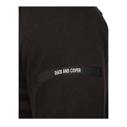 Black - Side - Duck and Cover Mens Stoneham Crew Neck Sweatshirt