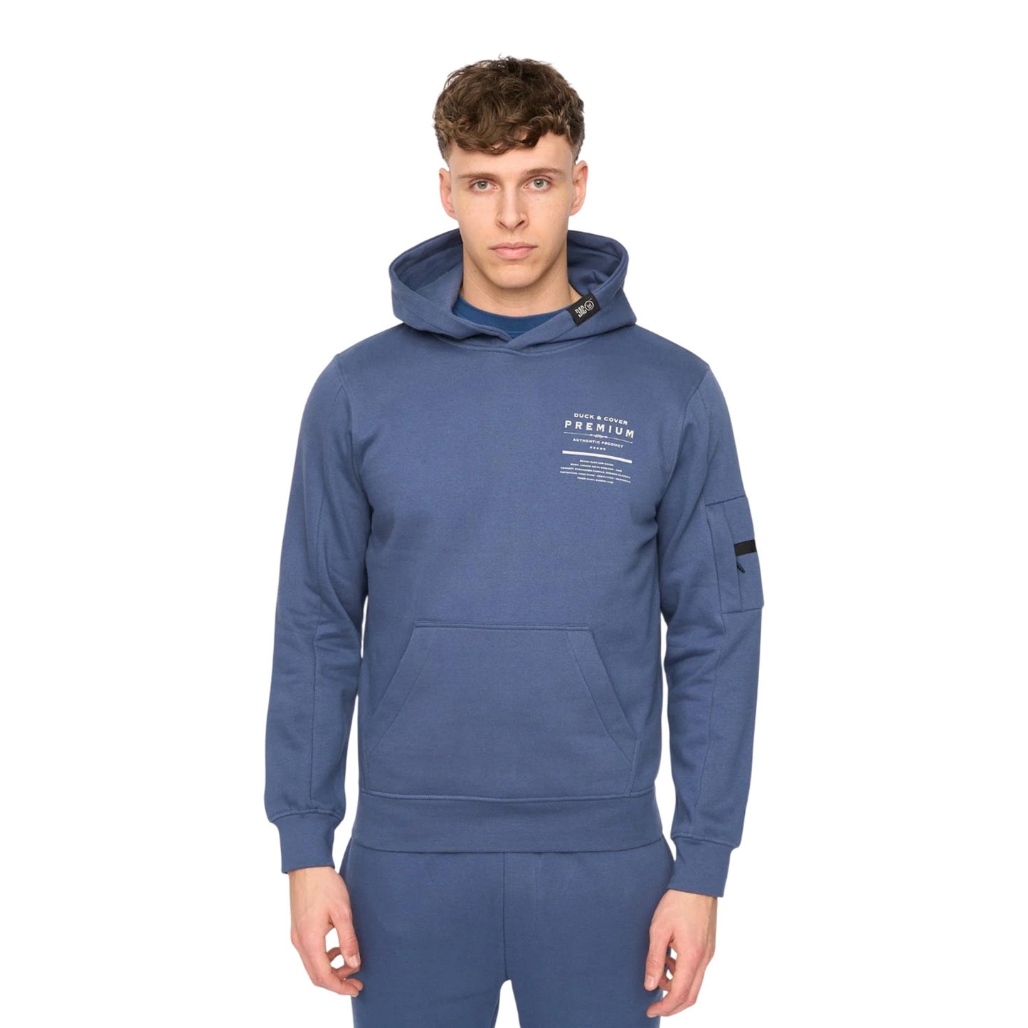 Denim Blue - Front - Duck and Cover Mens Rayland Hoodie