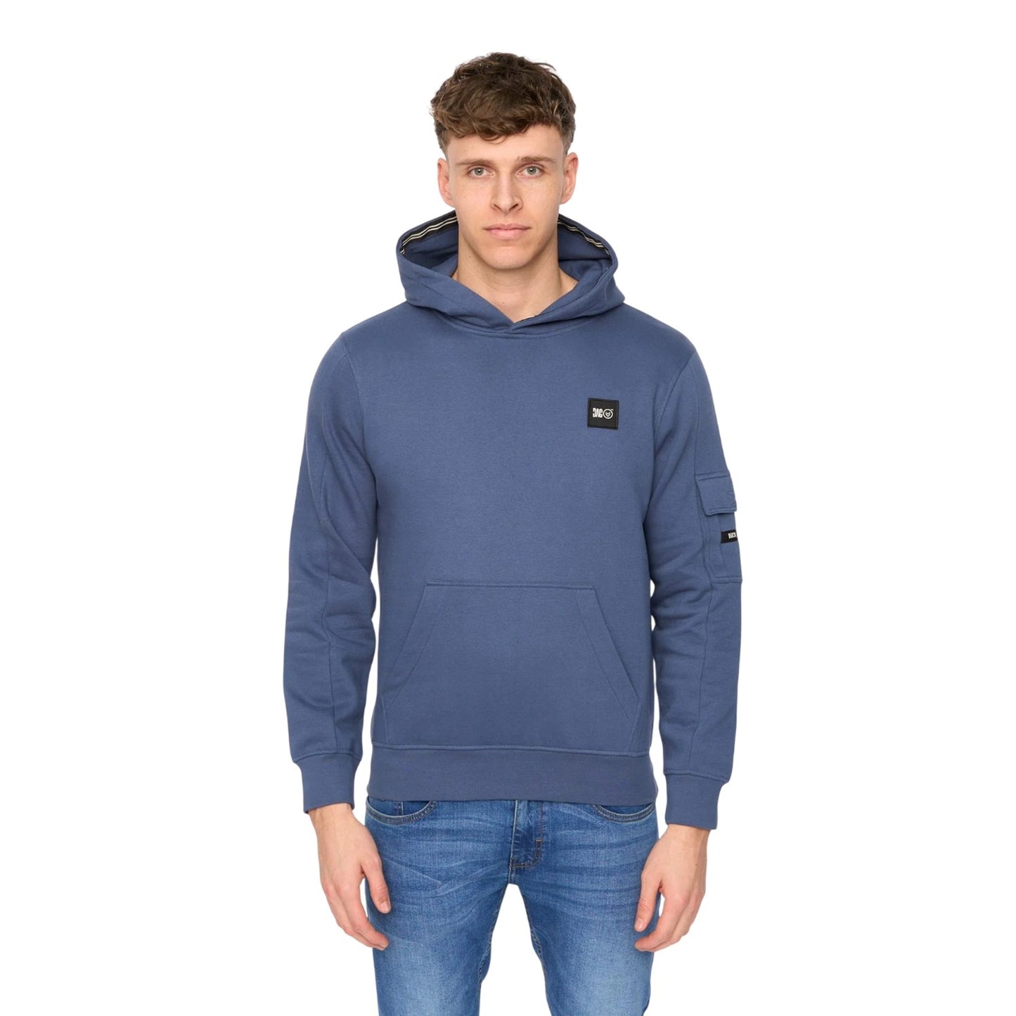 Denim Blue - Front - Duck and Cover Mens Wrentham Hoodie