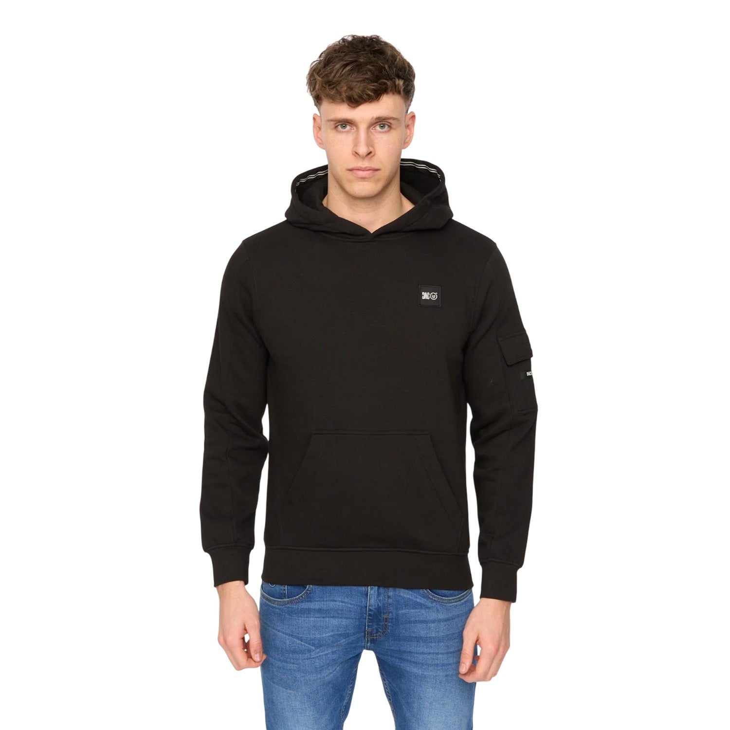 Black - Front - Duck and Cover Mens Wrentham Hoodie