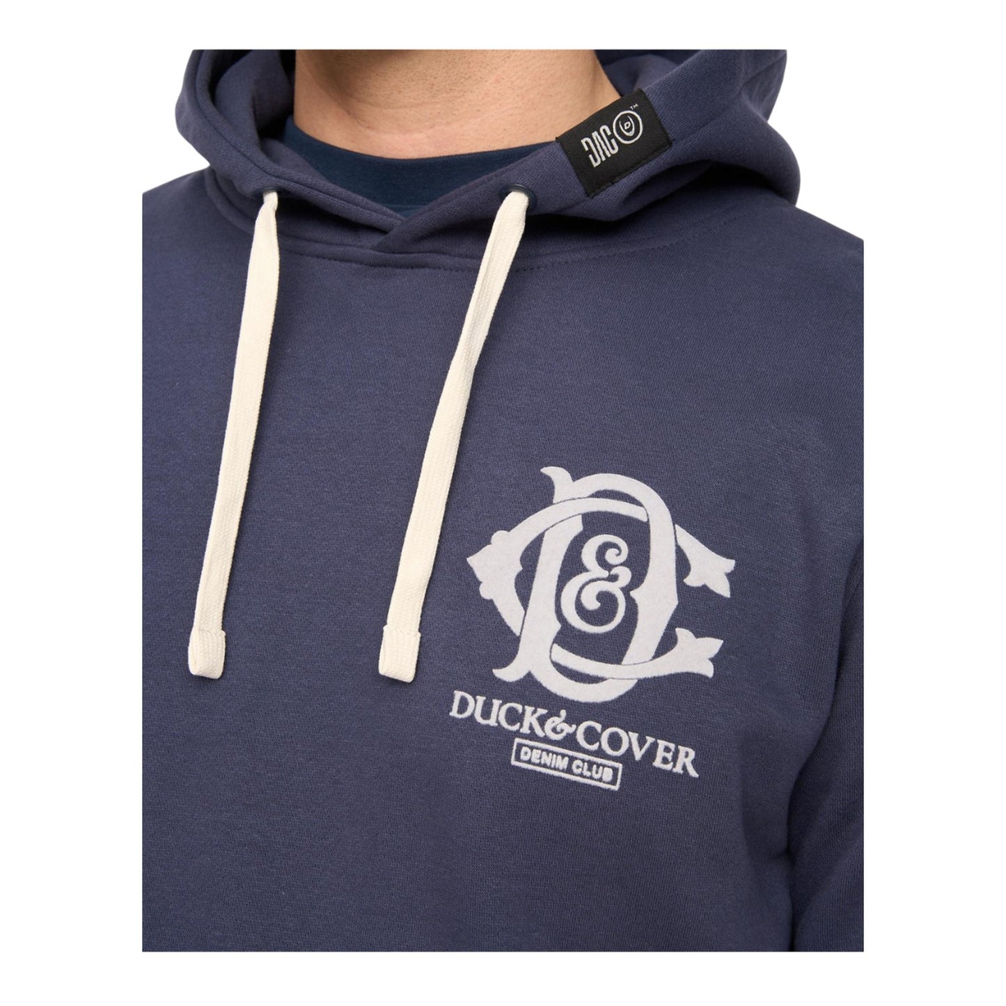 Navy - Side - Duck and Cover Mens Randolph Hoodie