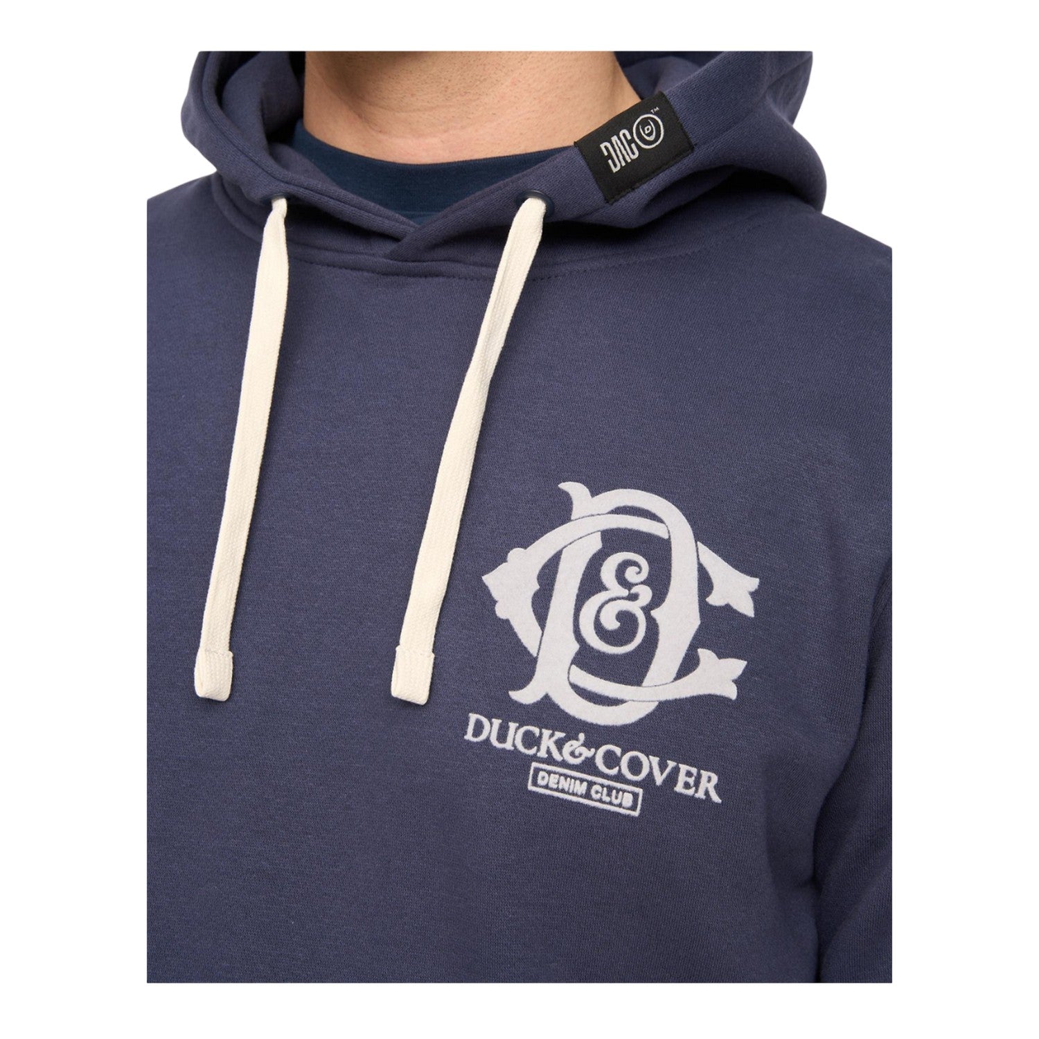 Navy - Side - Duck and Cover Mens Randolph Hoodie