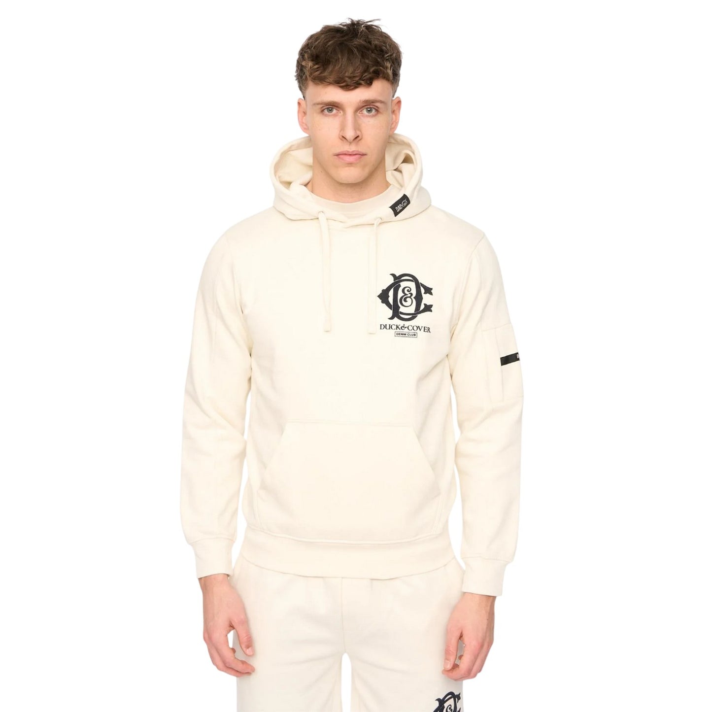 Light Stone - Front - Duck and Cover Mens Randolph Hoodie