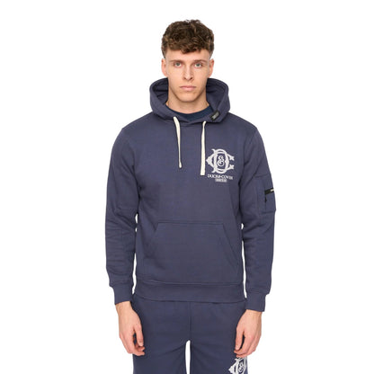 Navy - Front - Duck and Cover Mens Randolph Hoodie