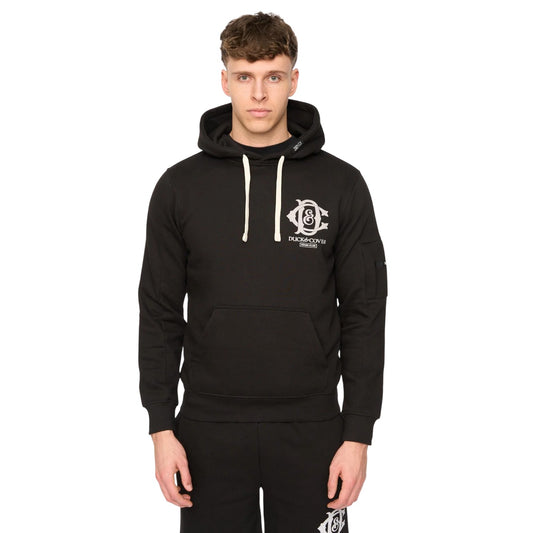 Black - Front - Duck and Cover Mens Randolph Hoodie