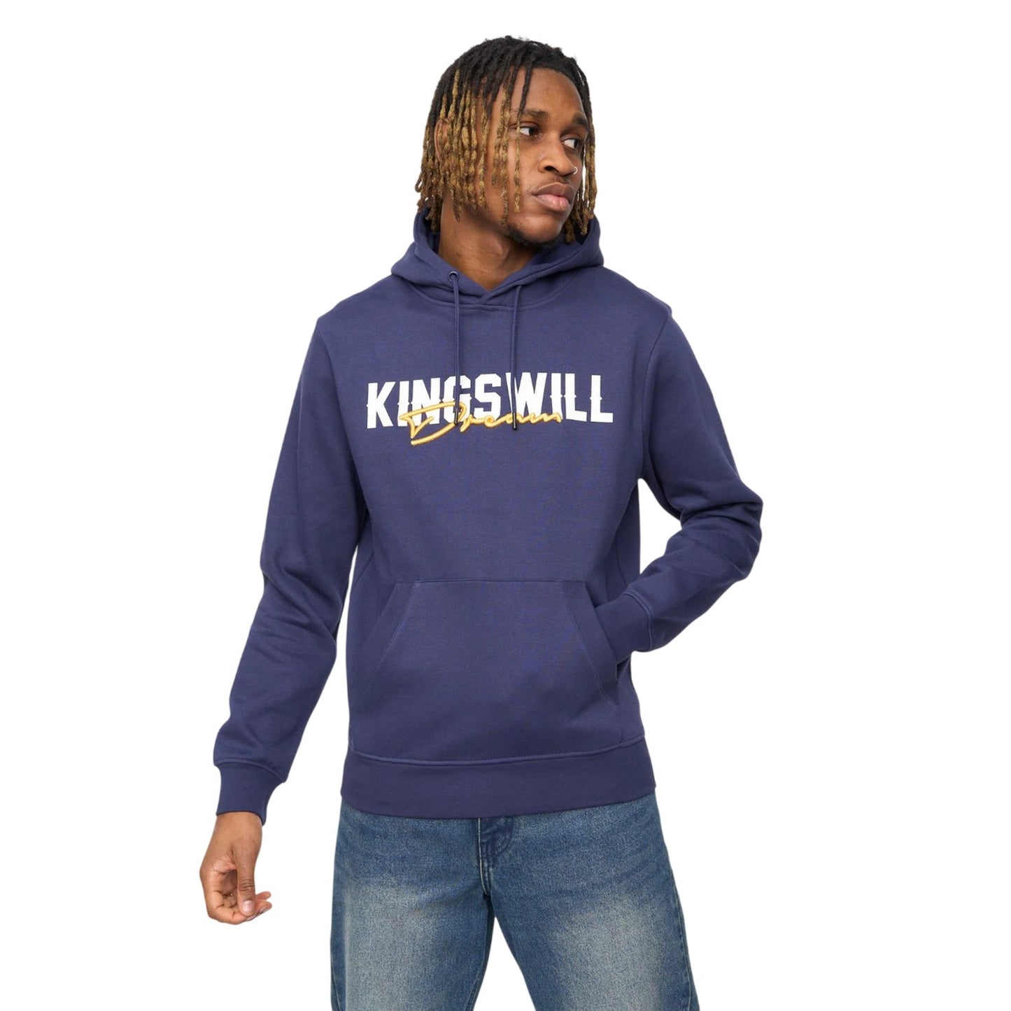 Navy - Front - Kings Will Dream Mens Bilkie Hoodie
