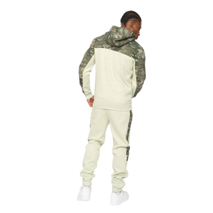 Light Olive - Back - Crosshatch Mens Branton Full Zip Hoodie