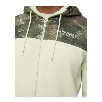 Light Olive - Side - Crosshatch Mens Branton Full Zip Hoodie