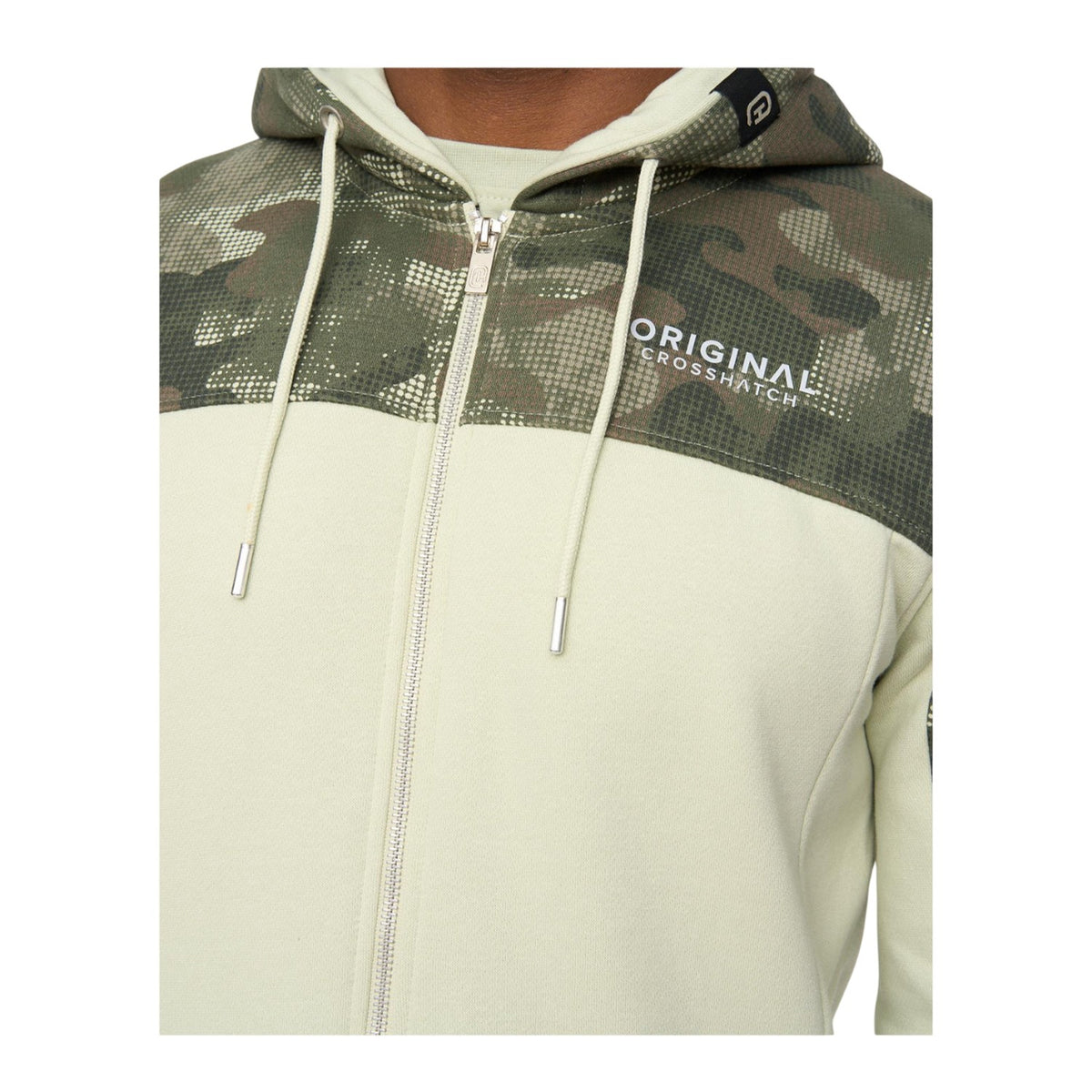 Light Olive - Side - Crosshatch Mens Branton Full Zip Hoodie