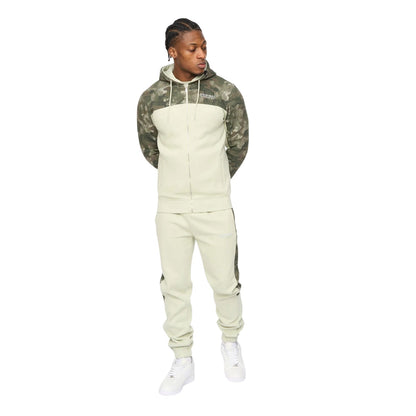 Light Olive - Lifestyle - Crosshatch Mens Branton Full Zip Hoodie