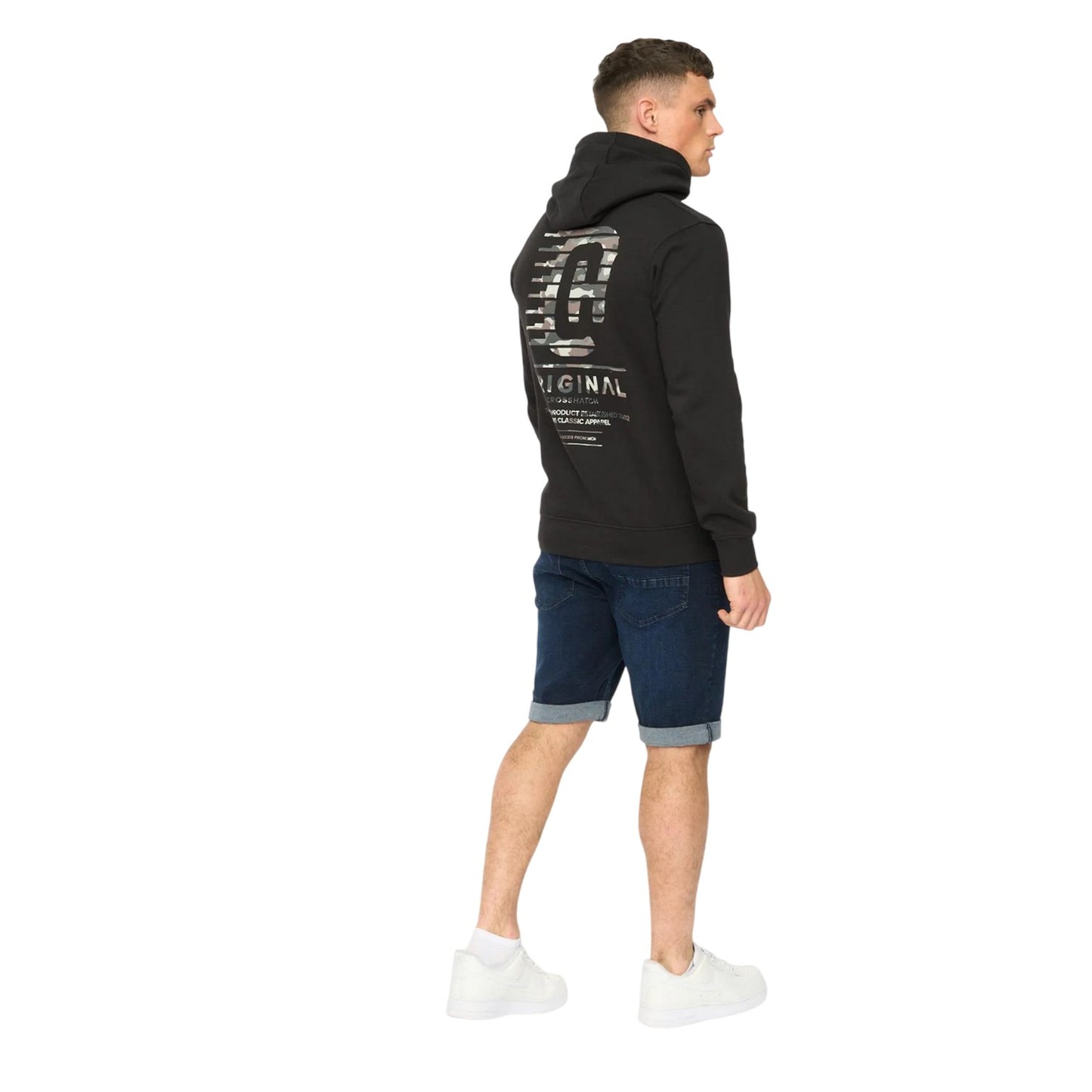 Black - Back - Crosshatch Mens Winchamp Hoodie