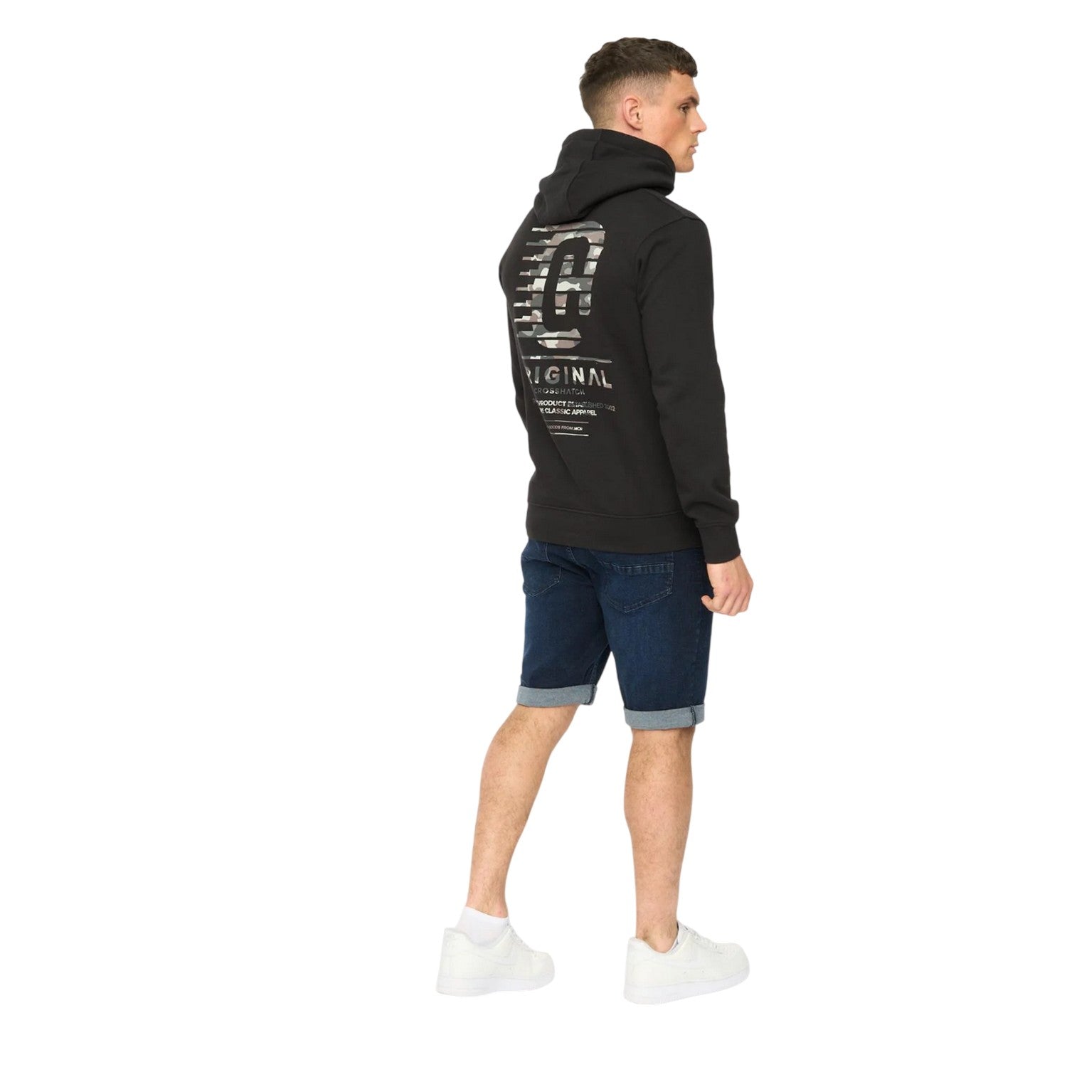 Black - Back - Crosshatch Mens Winchamp Hoodie