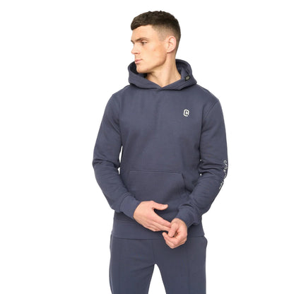 Navy - Front - Crosshatch Mens Crufton Hoodie