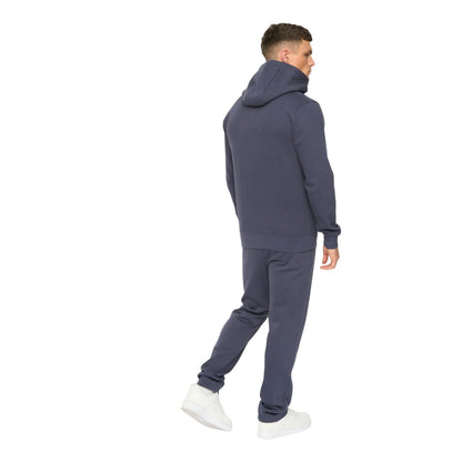 Navy - Back - Crosshatch Mens Crufton Hoodie