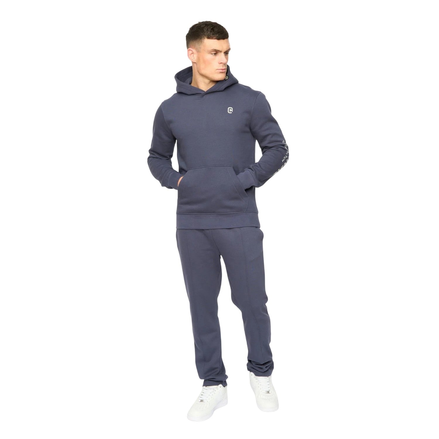 Navy - Lifestyle - Crosshatch Mens Crufton Hoodie