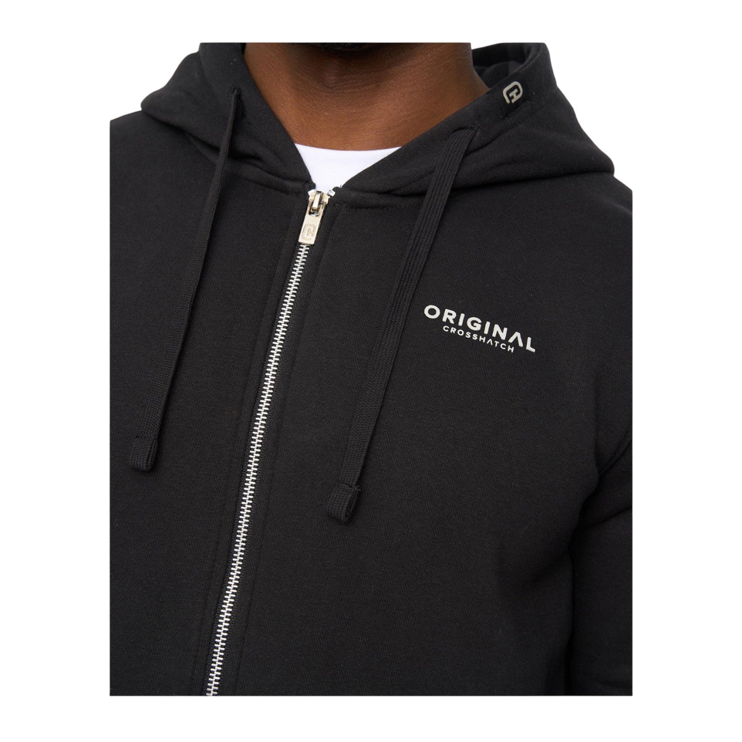 Black - Side - Crosshatch Mens Allmoor Full Zip Hoodie