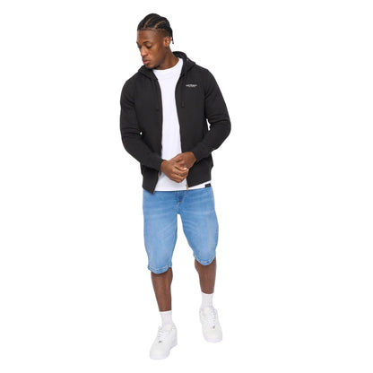 Black - Lifestyle - Crosshatch Mens Allmoor Full Zip Hoodie