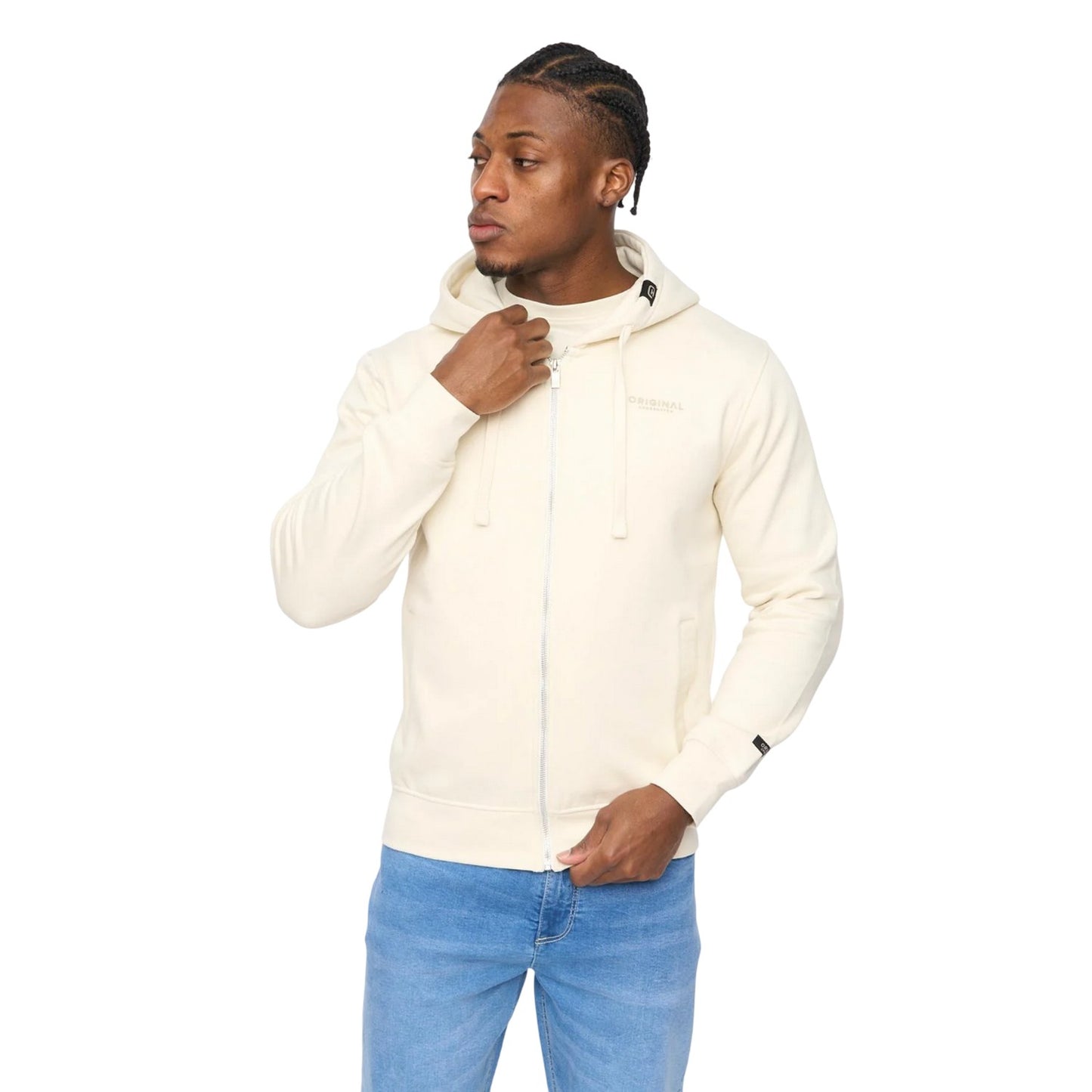 Neutral - Front - Crosshatch Mens Allmoor Full Zip Hoodie