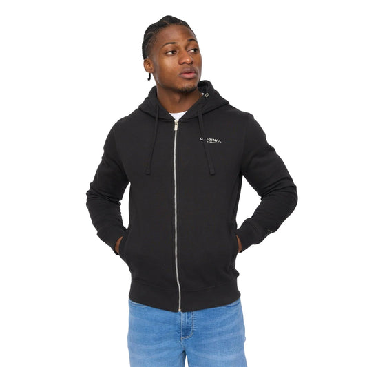 Black - Front - Crosshatch Mens Allmoor Full Zip Hoodie