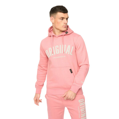 Pink - Front - Crosshatch Mens Kensby Hoodie