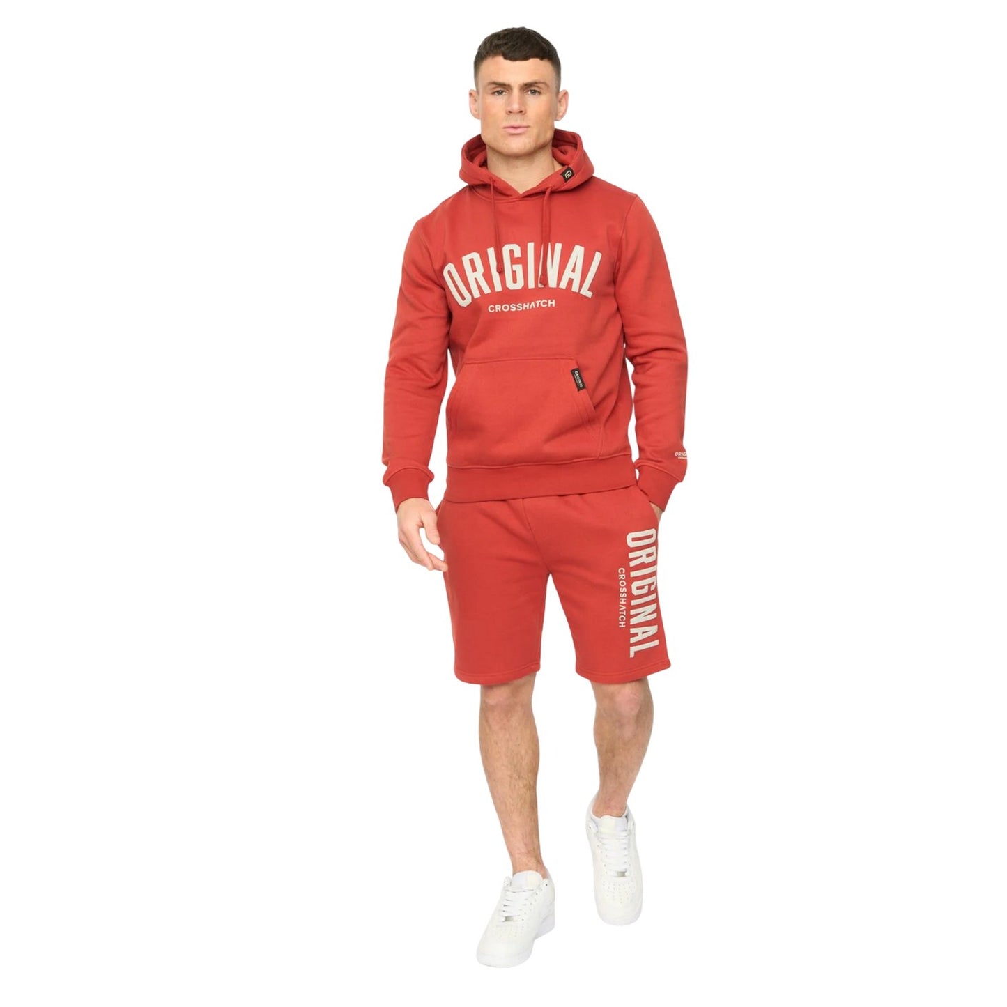 Red - Lifestyle - Crosshatch Mens Kensby Hoodie