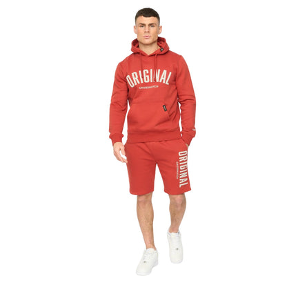 Red - Lifestyle - Crosshatch Mens Kensby Hoodie