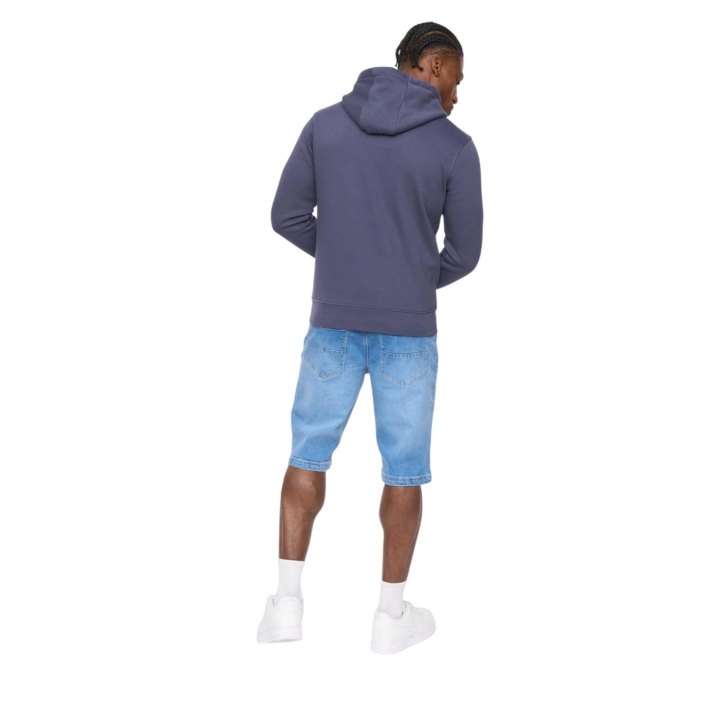 Navy - Back - Crosshatch Mens Allmoor Thru Full Zip Hoodie
