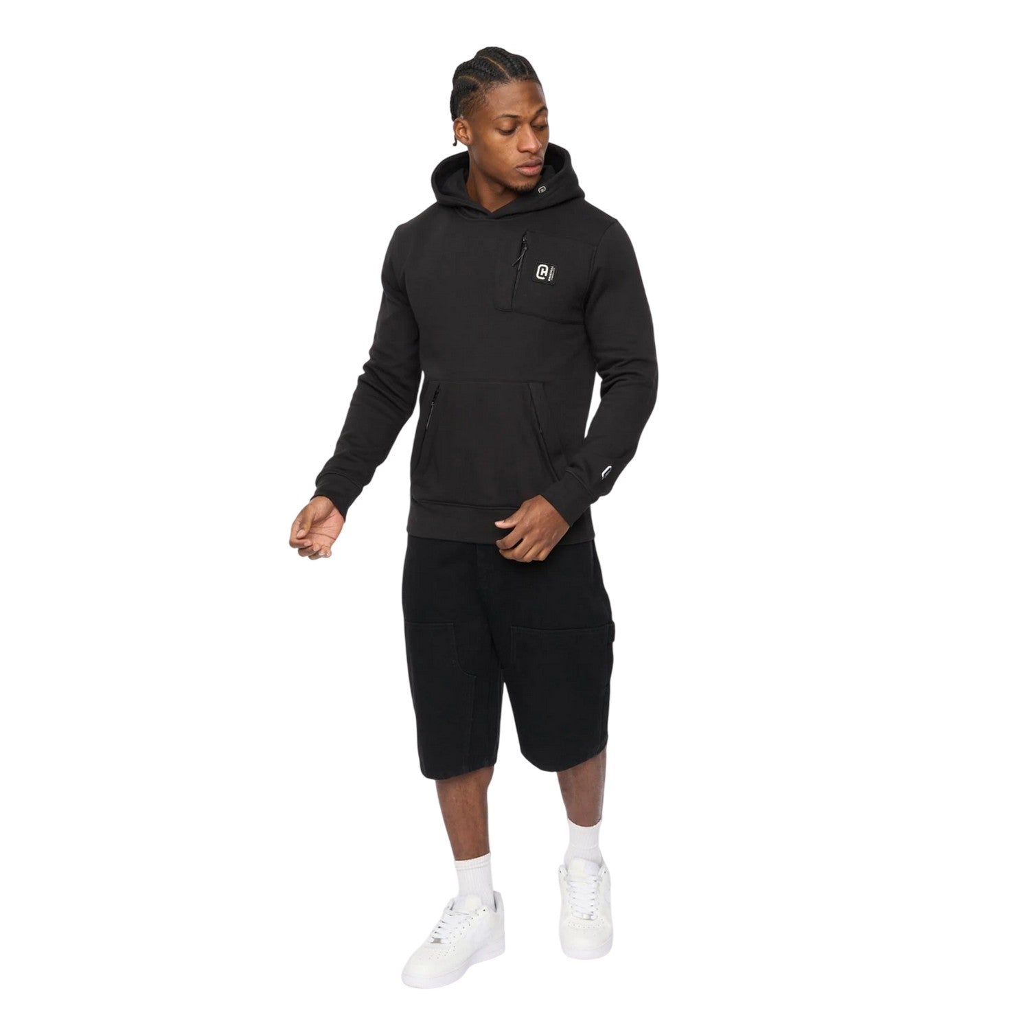 Black - Lifestyle - Crosshatch Mens Portville Hoodie
