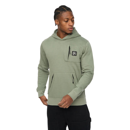 Olive - Front - Crosshatch Mens Portville Hoodie