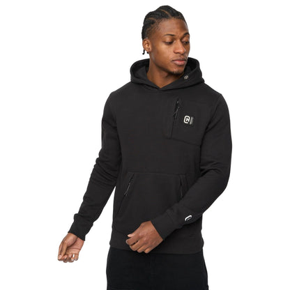 Black - Front - Crosshatch Mens Portville Hoodie