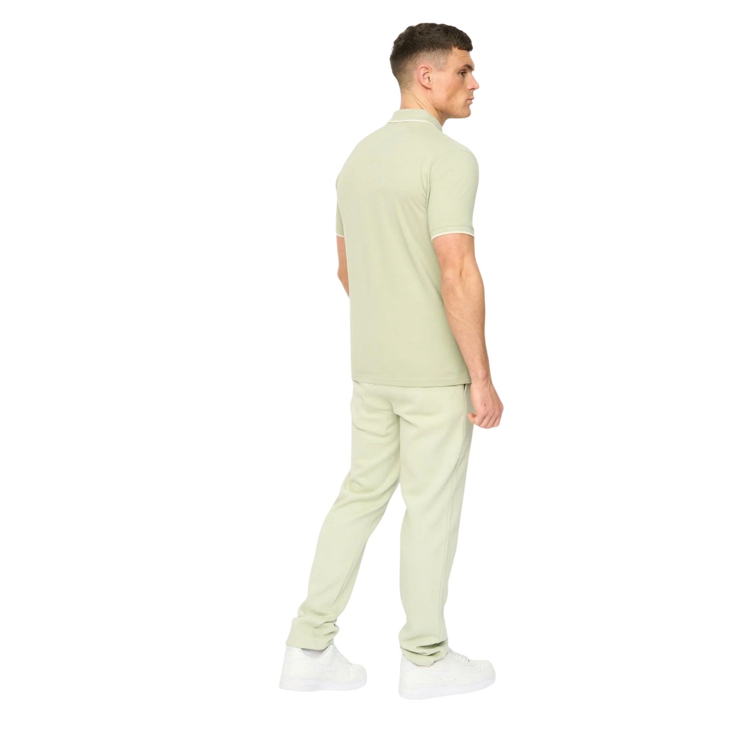 Light Olive - Back - Crosshatch Mens Crufton Polo Shirt