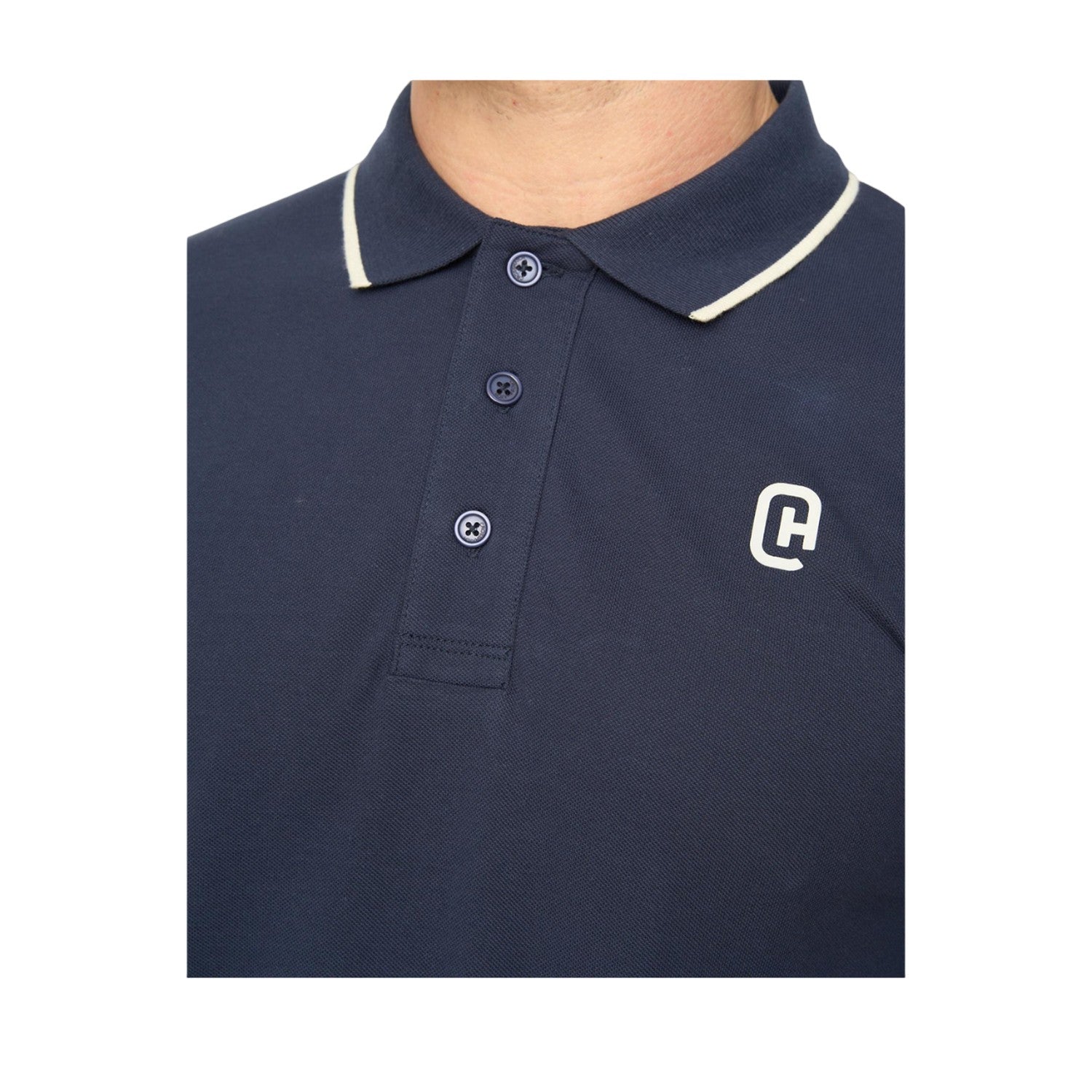 Navy - Side - Crosshatch Mens Crufton Polo Shirt