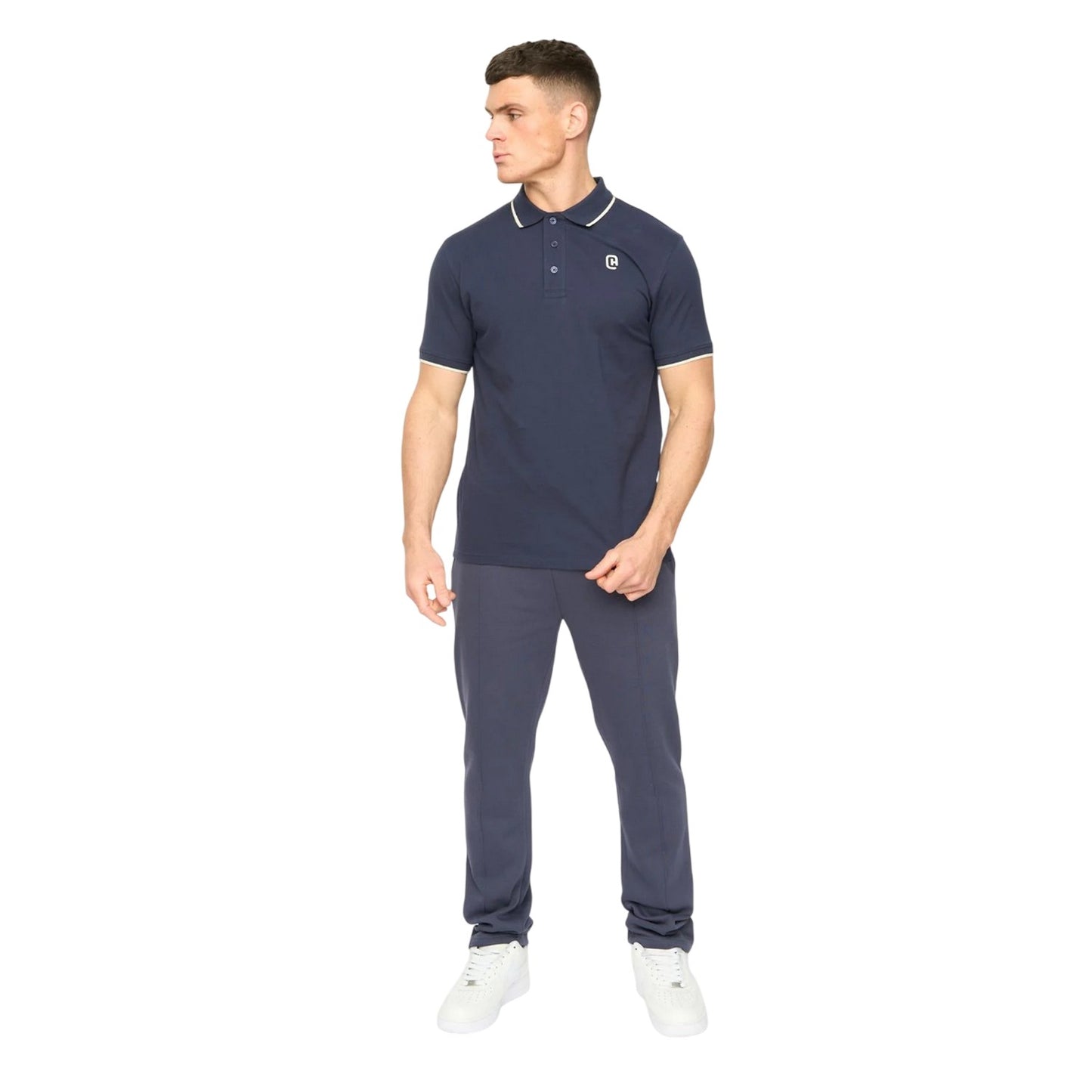 Navy - Lifestyle - Crosshatch Mens Crufton Polo Shirt