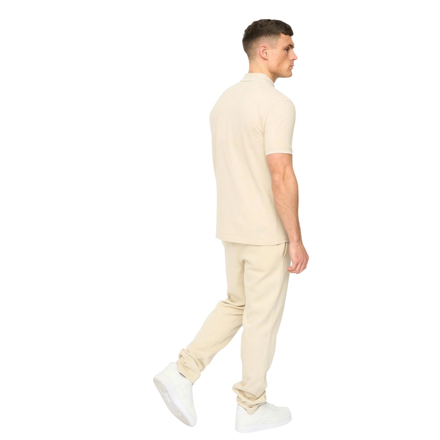 Light Stone - Back - Crosshatch Mens Crufton Polo Shirt