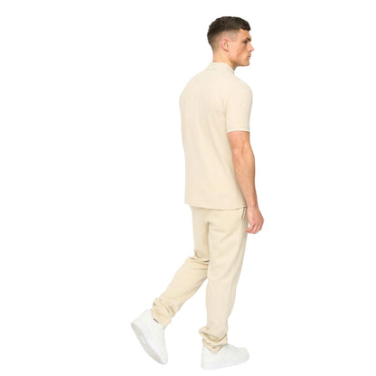 Light Stone - Back - Crosshatch Mens Crufton Polo Shirt