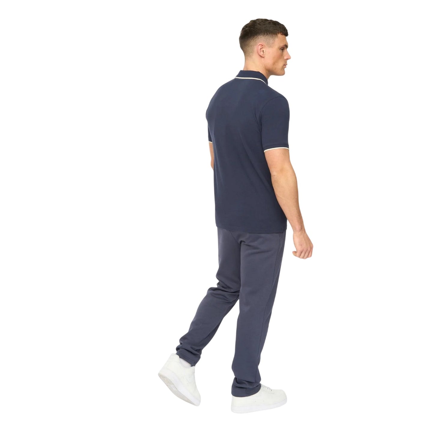 Navy - Back - Crosshatch Mens Crufton Polo Shirt