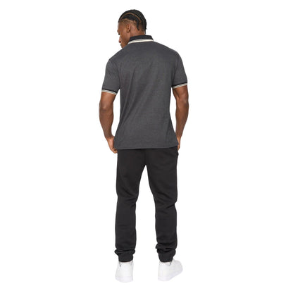 Black - Back - Crosshatch Mens Preece Polo Shirt