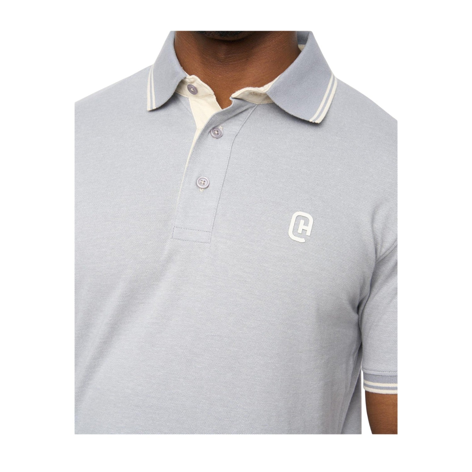 Light Blue - Side - Crosshatch Mens Preece Polo Shirt