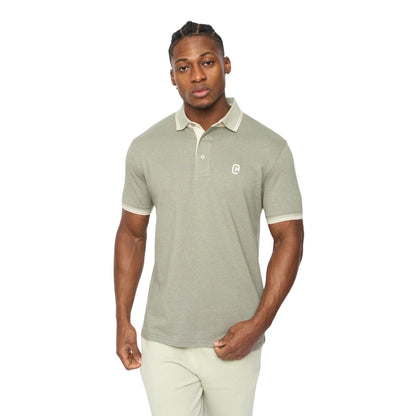 Light Olive - Front - Crosshatch Mens Preece Polo Shirt