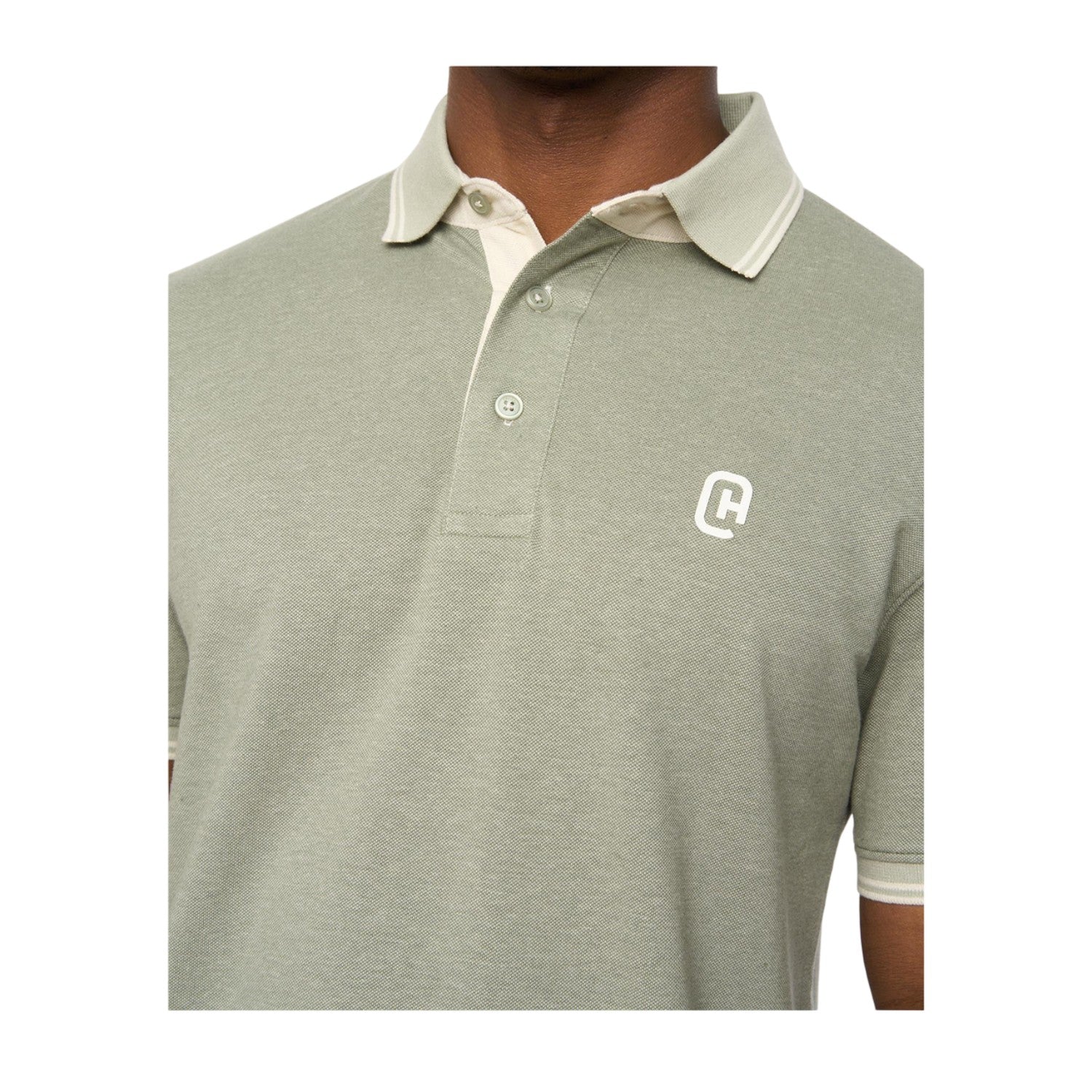 Light Olive - Side - Crosshatch Mens Preece Polo Shirt
