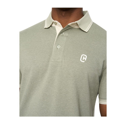 Light Olive - Side - Crosshatch Mens Preece Polo Shirt