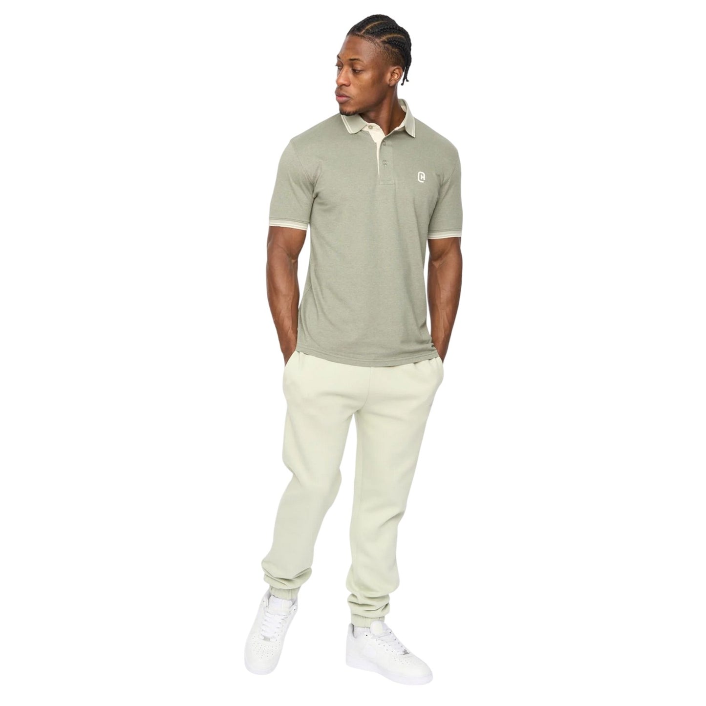 Light Olive - Lifestyle - Crosshatch Mens Preece Polo Shirt