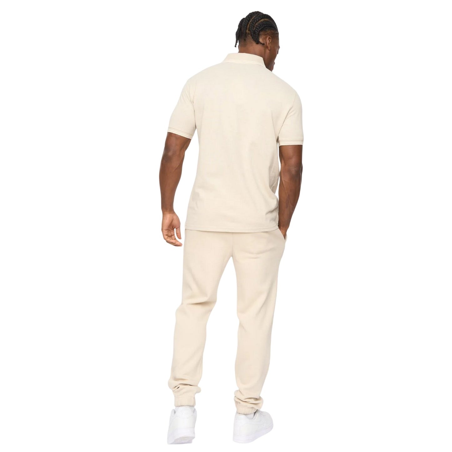Light Stone - Back - Crosshatch Mens Preece Polo Shirt