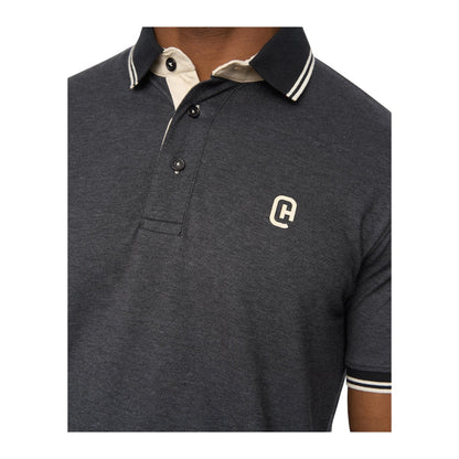 Black - Side - Crosshatch Mens Preece Polo Shirt